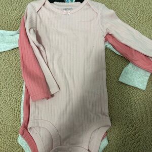 Child of Mine Pink and Gray Long Sleeve Bodysuit Set
